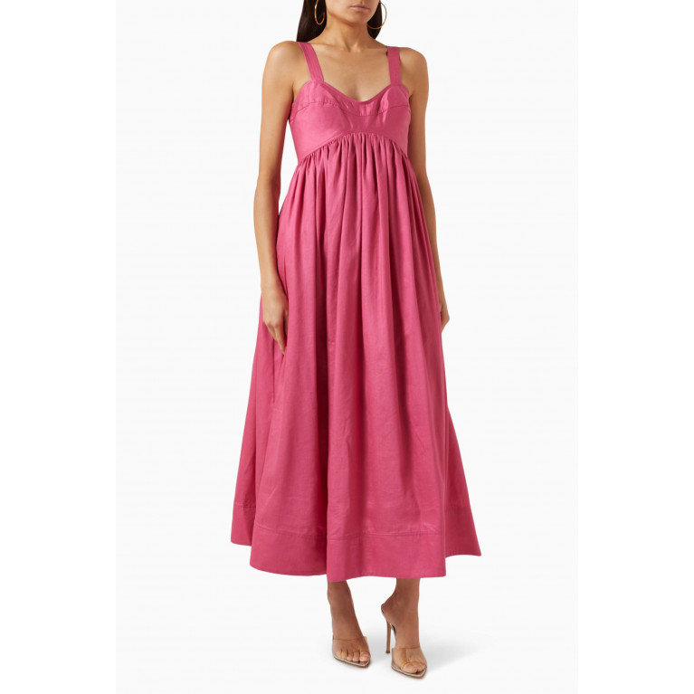 Acler - Firth Midi Dress in Linen-viscose