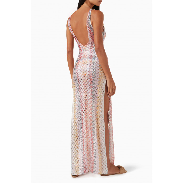 Missoni - Plunge-neck Coverup Dress in Laminated Lace