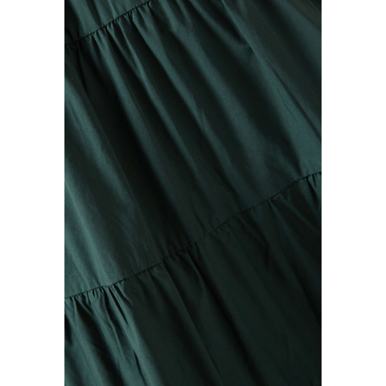 Bird & Knoll - Ryan V-Neck Maxi Dress in Cotton Green