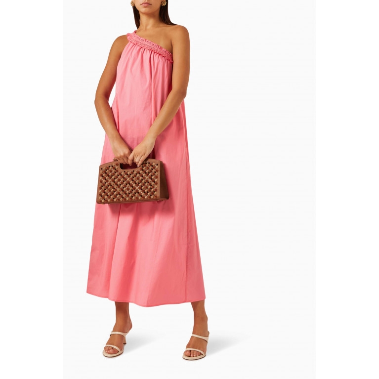 Bird & Knoll - Ryan One-shoulder Maxi Dress in Cotton Pink