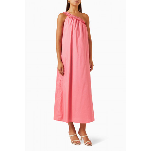 Bird & Knoll - Ryan One-shoulder Maxi Dress in Cotton Pink