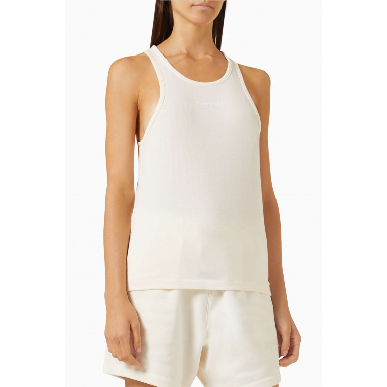 Fear of God Essentials - Flocked Logo Tank Top in Cotton-jersey