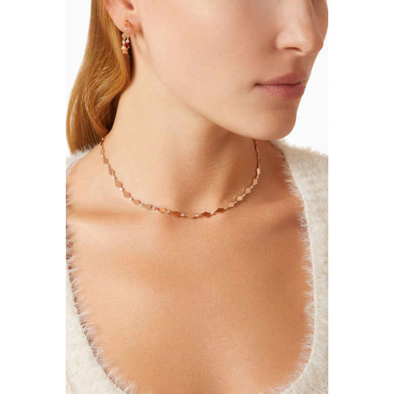 Noora Shawqi - Mosaic Diamond Necklace in 18kt Rose Gold