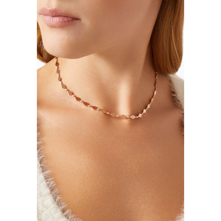 Noora Shawqi - Mosaic Diamond Necklace in 18kt Rose Gold