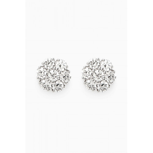 Fergus James - Flower Diamond Stud Earrings in 18kt White Gold
