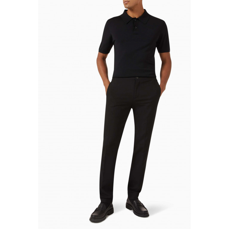 Sandro - Jersey Trousers in Technical Fabric Black