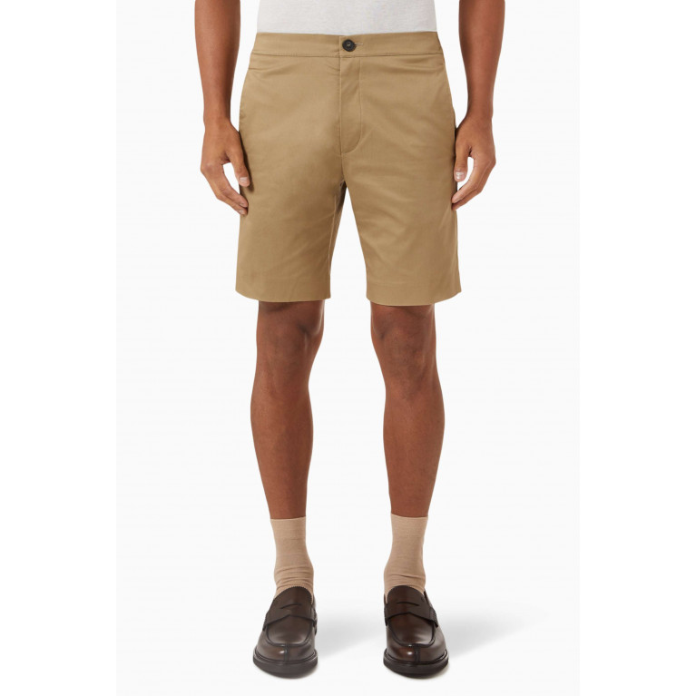 Sandro - Elasticated Shorts in Cotton Blend Brown