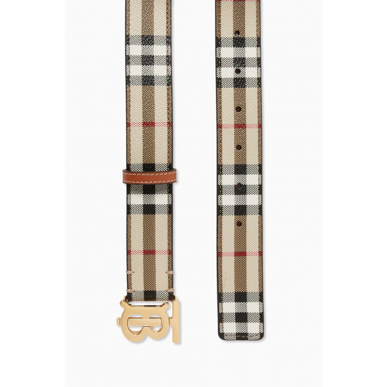 Burberry - TB Belt in Vintage Check Canvas & Leather
