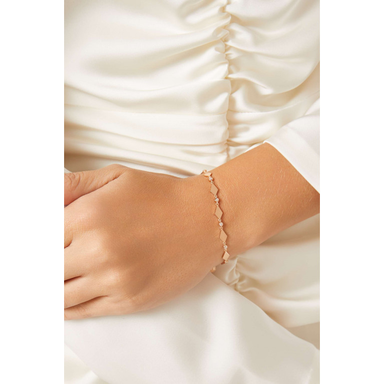 Noora Shawqi - Mosaic Diamond Bracelet in 18kt Rose Gold
