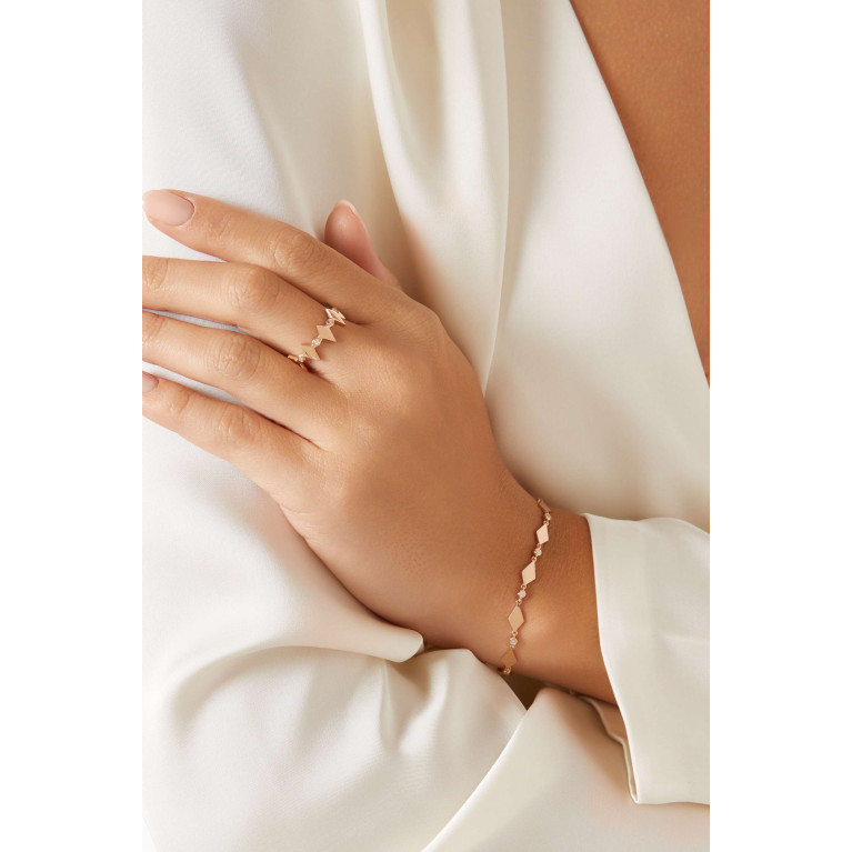 Noora Shawqi - Mosaic Diamond Bracelet in 18kt Rose Gold
