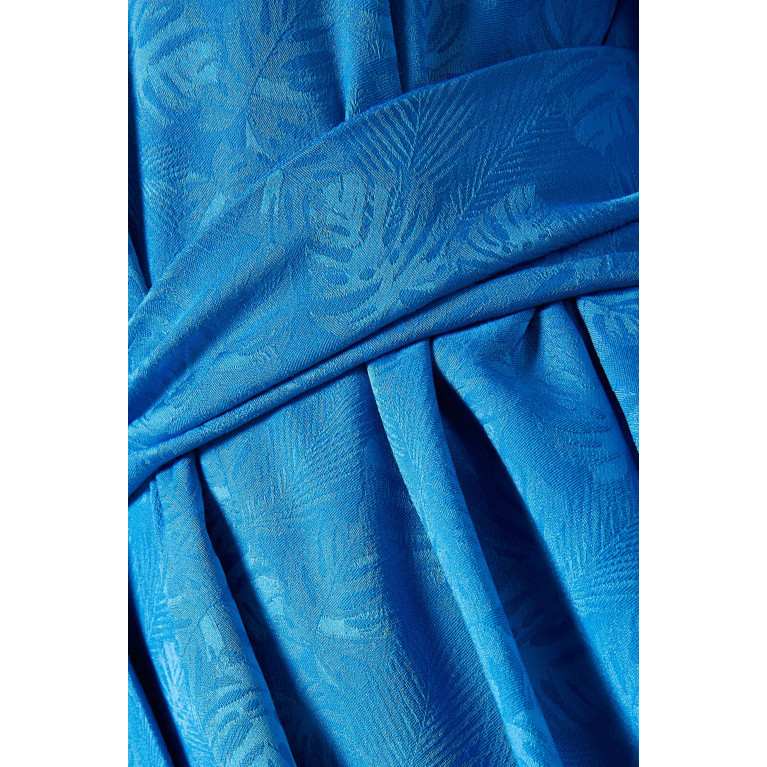 Latifa - Palm Belted Maxi Dress in Jacquard