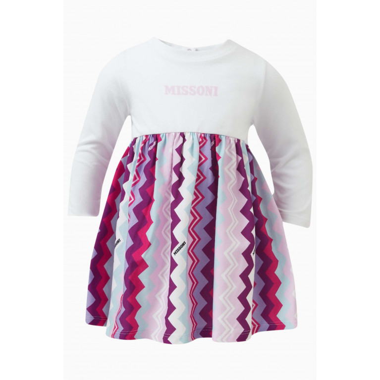 Missoni - Zig Zag Skirt Logo Dress in Stretch Cotton Jersey