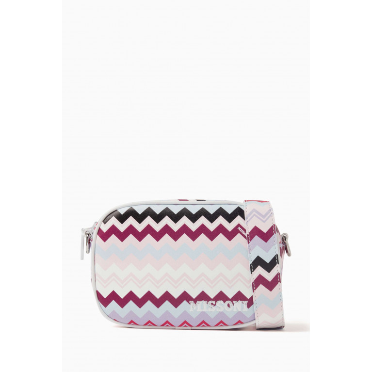 Missoni - Zigzag-print Shoulder Bag in Calf Leather Pink