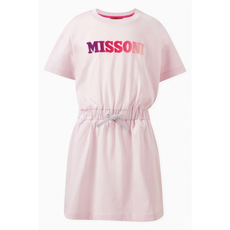 Missoni - Logo-embroidered Dress in Cotton Pink