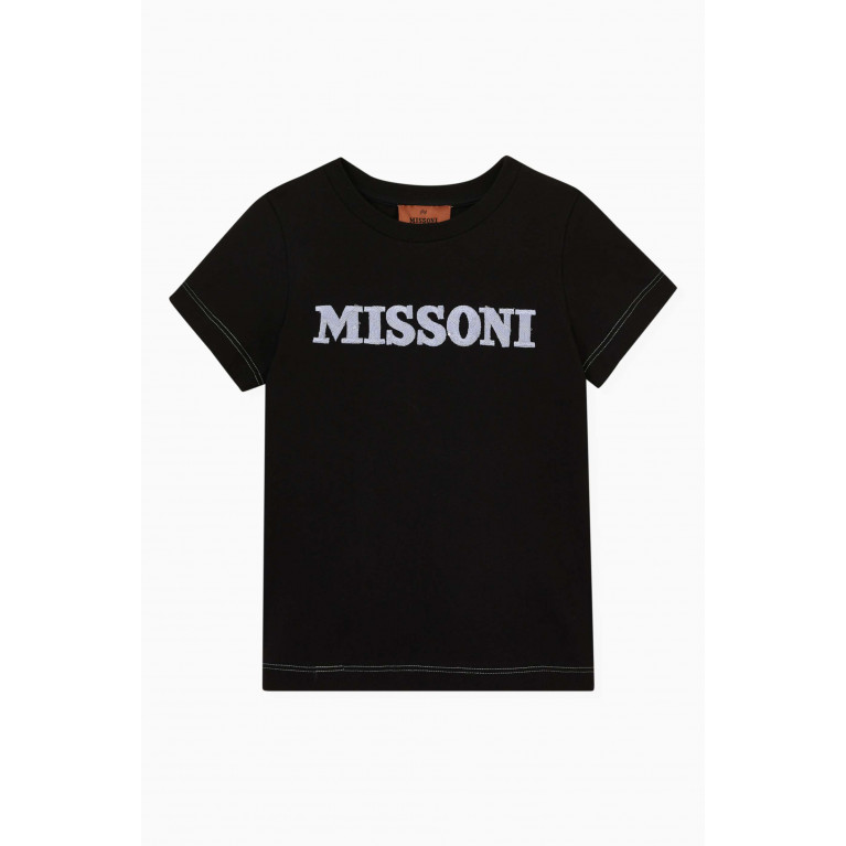 Missoni - Logo-embroidered T-shirt in Cotton Black