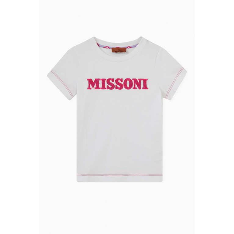 Missoni - Logo-embroidered T-shirt in Cotton White