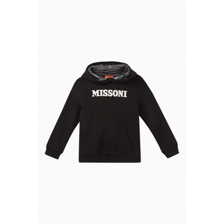Missoni - Logo-embroidered Hoodie in Cotton Black