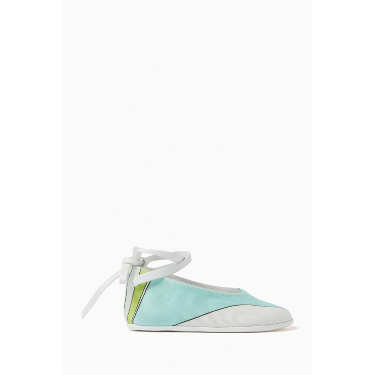 Emilio Pucci - Ballerinas with Laces in Fabric Blue