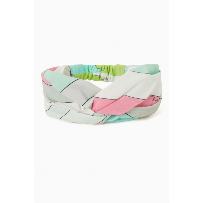 Emilio Pucci - Abstract Pattern Headband in Cotton Blue