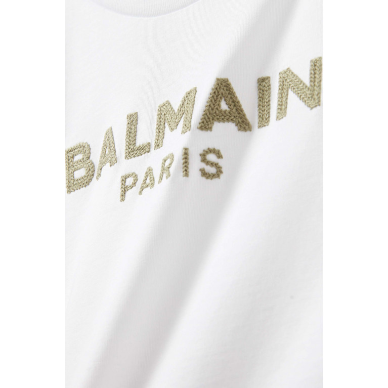 Balmain - Logo-embroidered T-shirt in Cotton