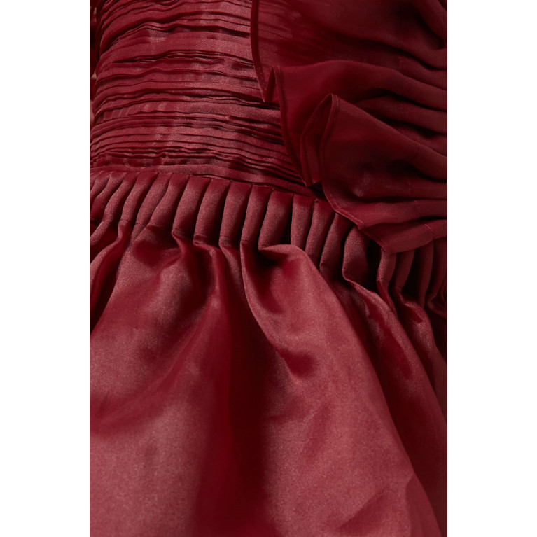 Aje - Asra Pleated Frill Midi Dress in Organza