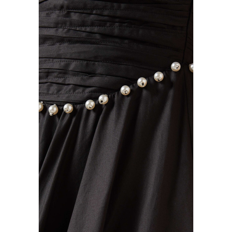 Aje - Florence Pearl Trim Midi Dress in Cotton