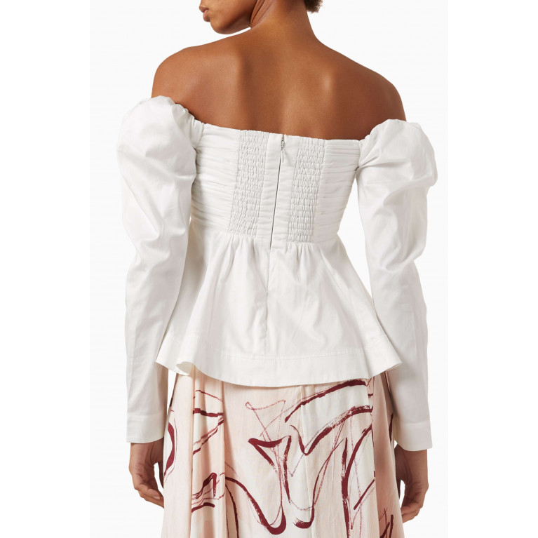 Aje - Valentina Strapless Bow Top in Cotton