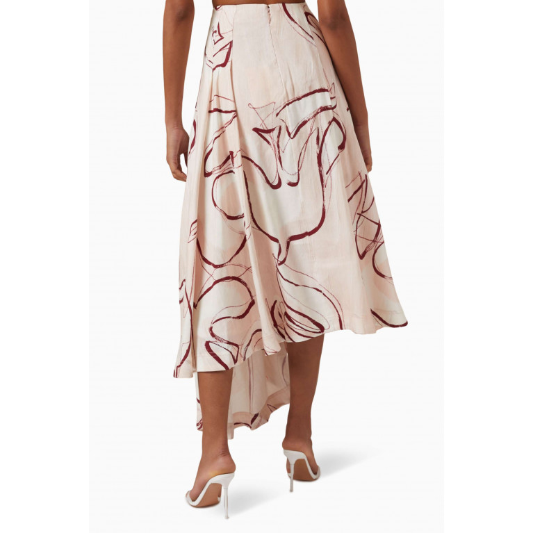 Aje - Jeanne Dipped Midi Skirt in Linen