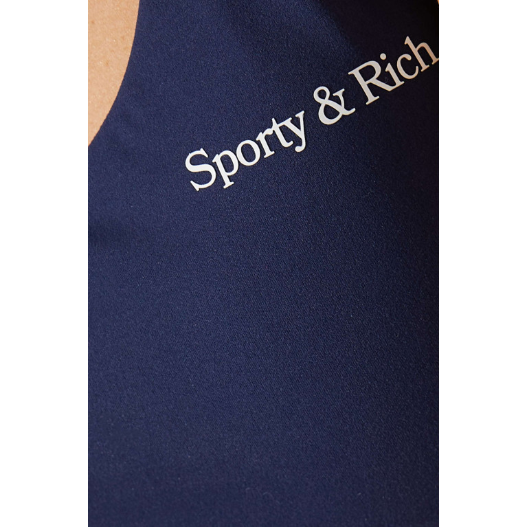 Sporty & Rich - New Serif Cropped Tank Top in Nylon
