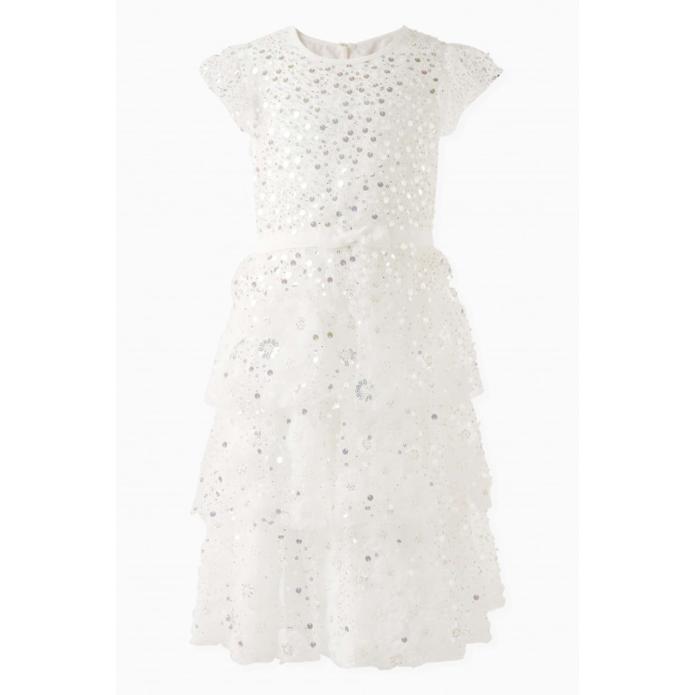 Self Portrait - Sequin-embellished Tiered Dress in Tulle