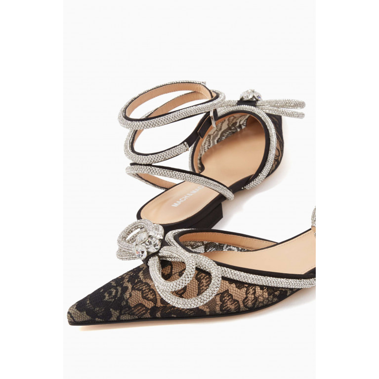 Mach&Mach - Double Bow Flat Sandals in Lace