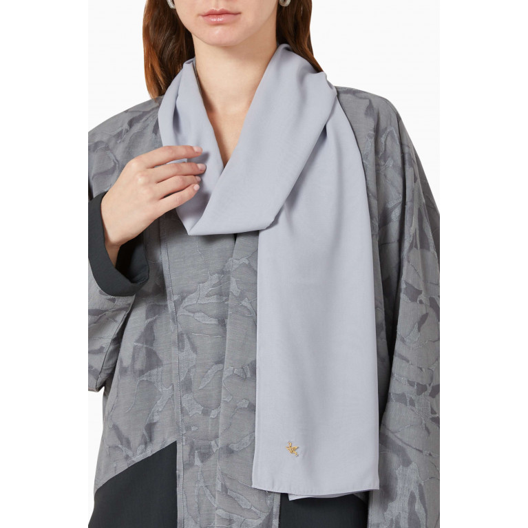 CHI-KA - Textured Two-tone Abaya in Tencel & Linen-blend