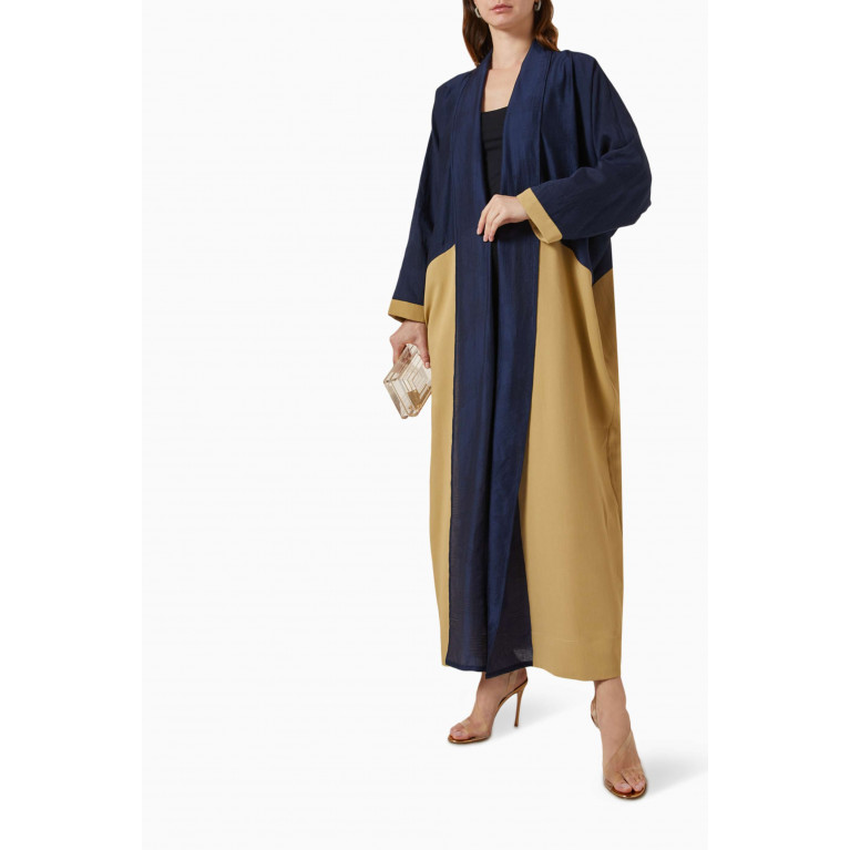 CHI-KA - Colour-block Abaya in Tencel & Linen-blend