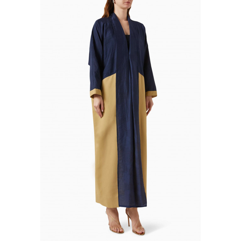 CHI-KA - Colour-block Abaya in Tencel & Linen-blend