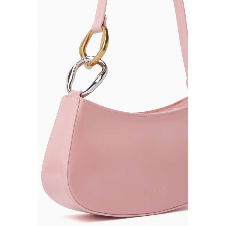 Staud - Ollie Shoulder Bag in Shiny Leather Pink