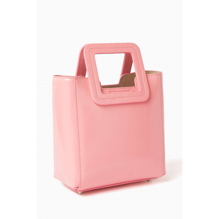 Staud - Mini Shirley Tote Bag in Shiny Leather Pink
