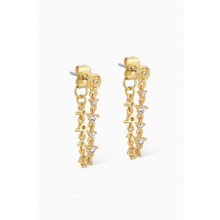 Luv Aj - Rosette Ballier Stud Earrings in Gold-plated Brass