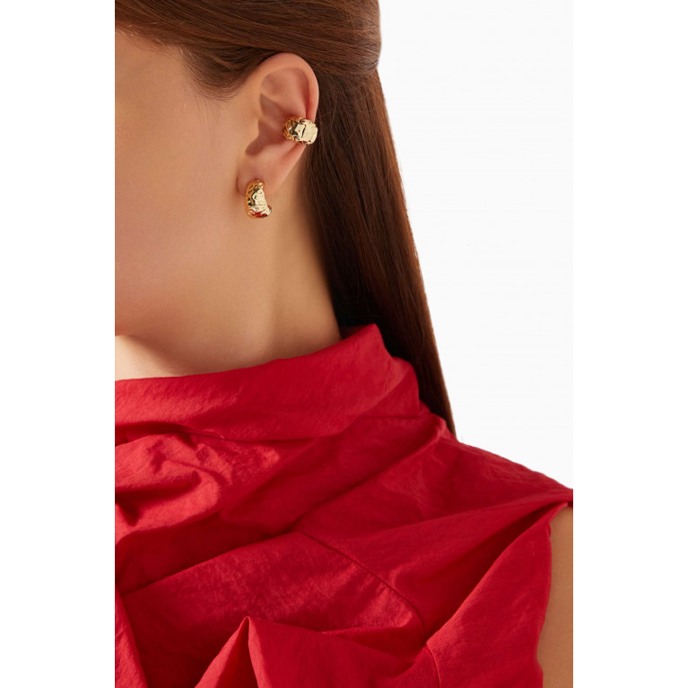 Luv Aj - Molten Ear Cuff Set in Gold-plated Brass