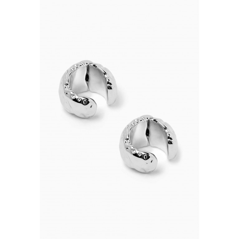 Luv Aj - Molten Ear Cuff Set in Silver-plated Brass