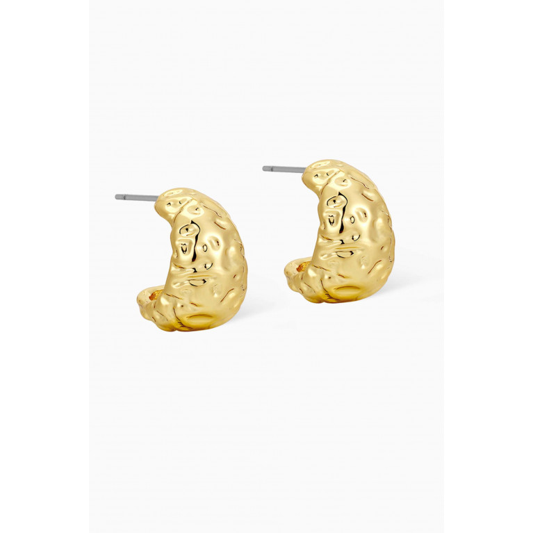 Luv Aj - Mini Molten Hoop Earrings in Gold-plated Brass