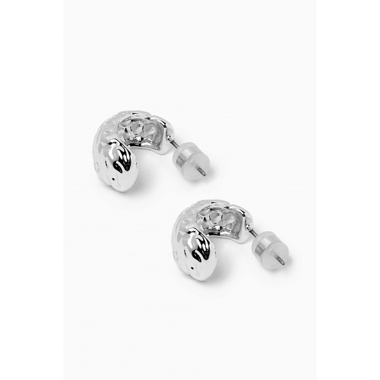Luv Aj - Mini Molten Hoop Earrings in Silver-plated Brass