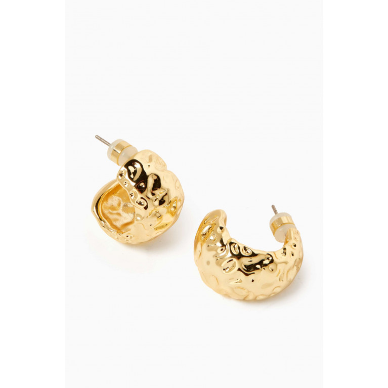 Luv Aj - Large Molten Hoop Earrings in Gold-plated Brass