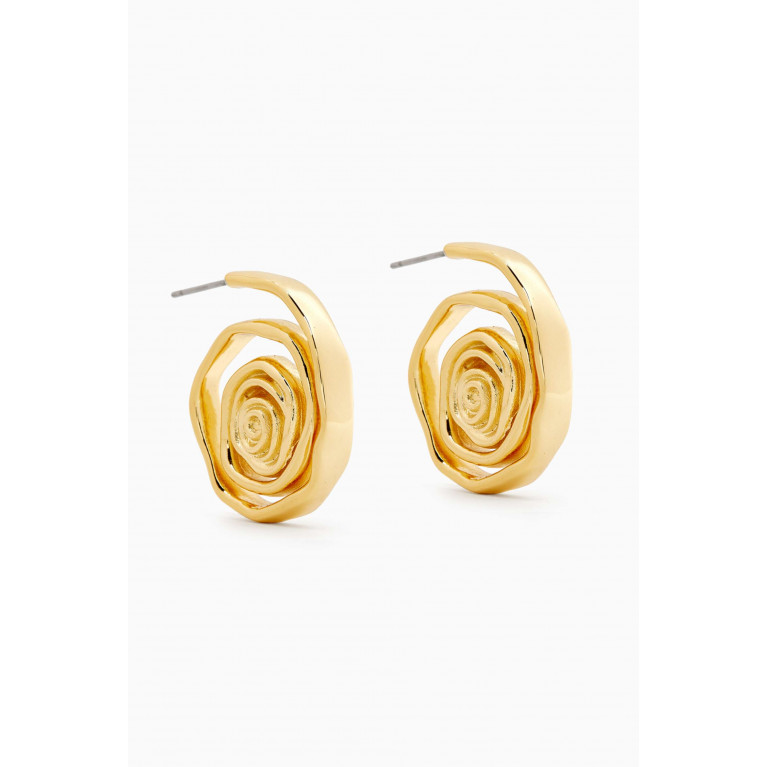 Luv Aj - Rosette Coil Earrings in Gold-plated Brass