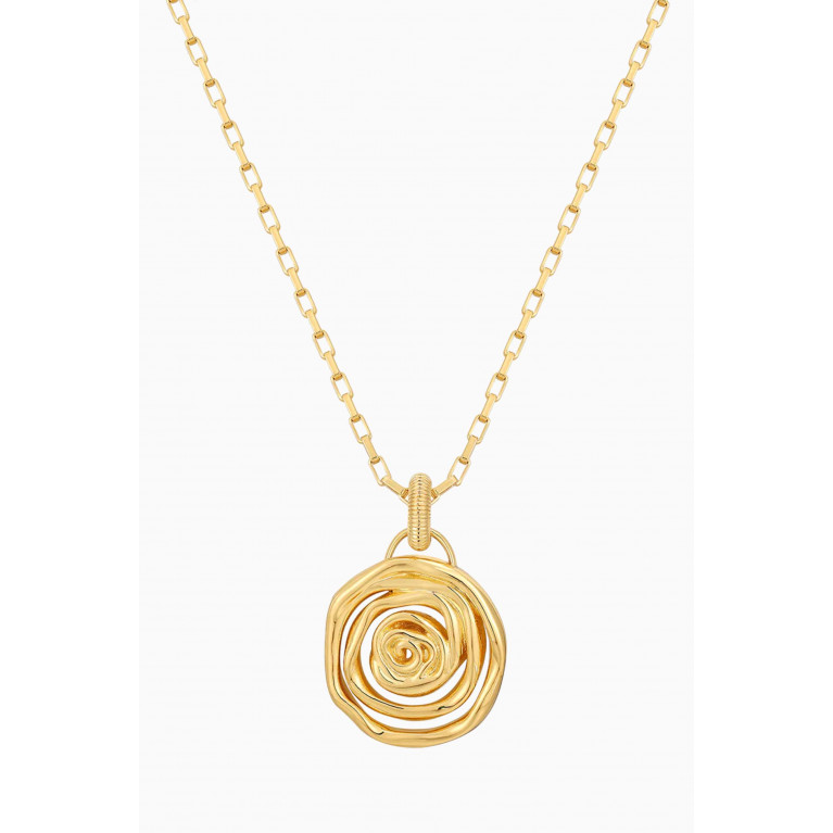 Luv Aj - Rosette Coil Pendant Necklace in Gold-plated Brass