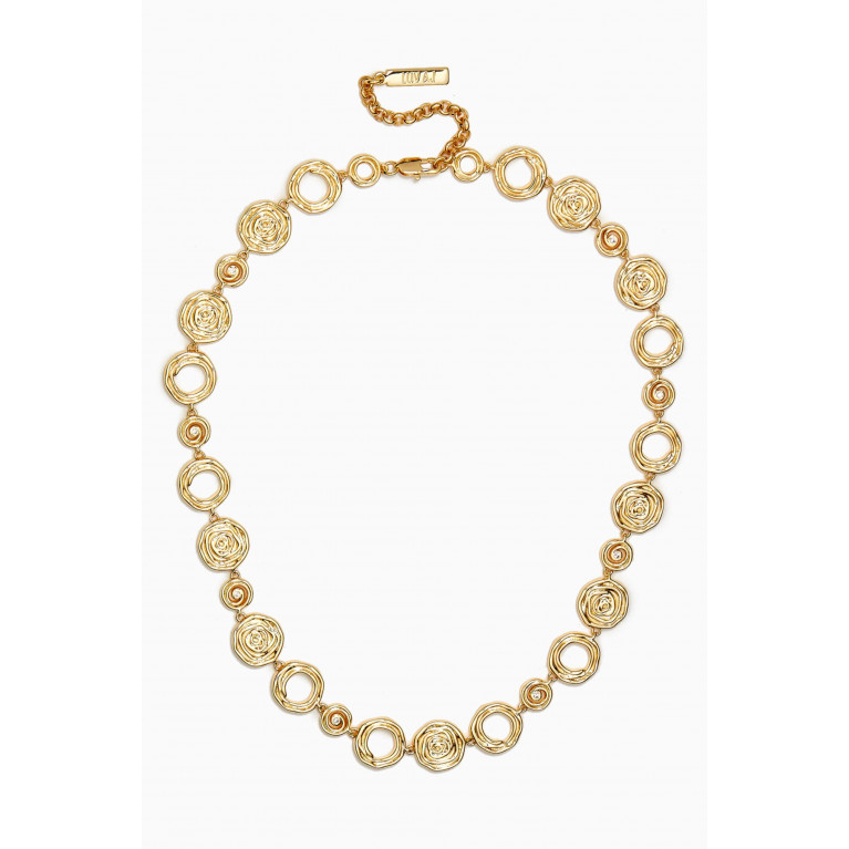 Luv Aj - Rosette Coil Link Necklace in Gold-plated Brass