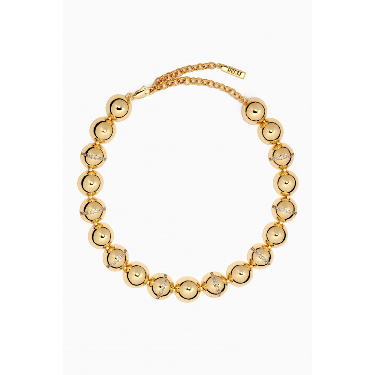 Luv Aj - Oversized Ball Chain Necklace in Gold-plated Brass