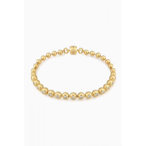 Luv Aj - Pave Ball Chain Bracelet in Gold-plated Brass