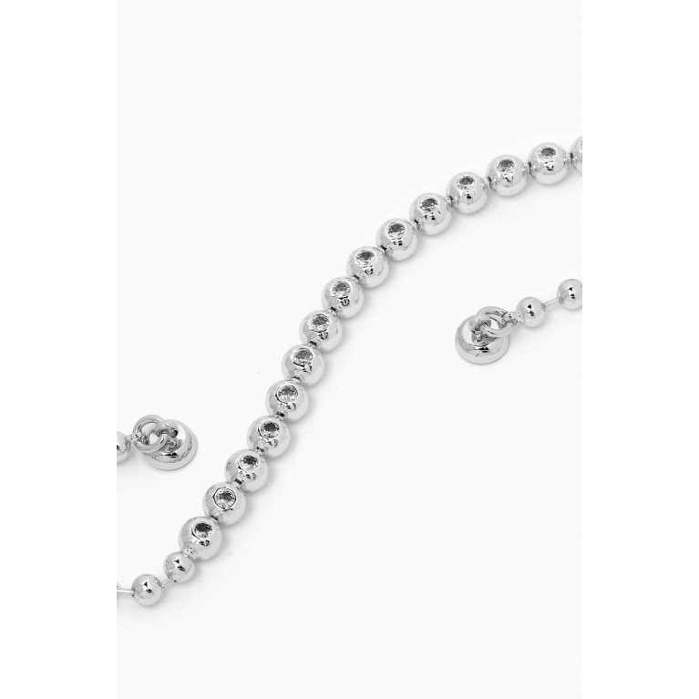 Luv Aj - Pave Ball Chain Bracelet in Silver-plated Brass