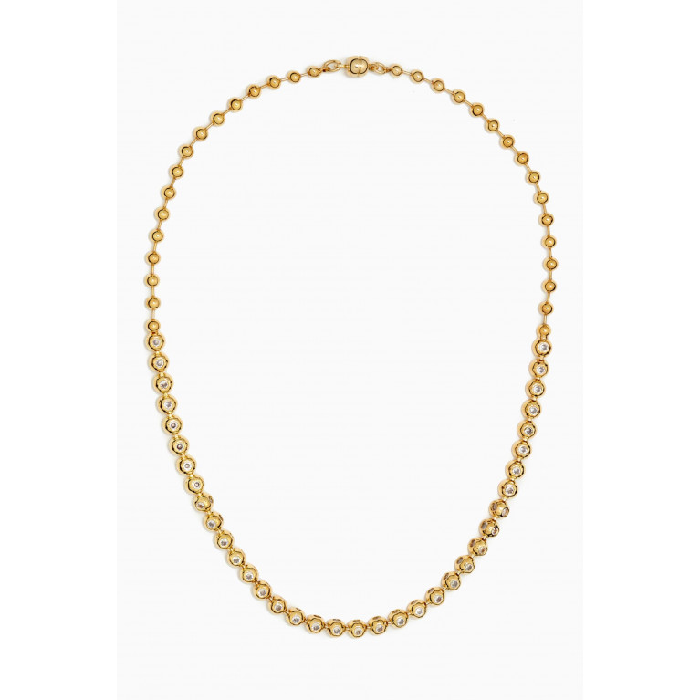Luv Aj - Pave Ball Chain Necklace in Gold-plated Brass