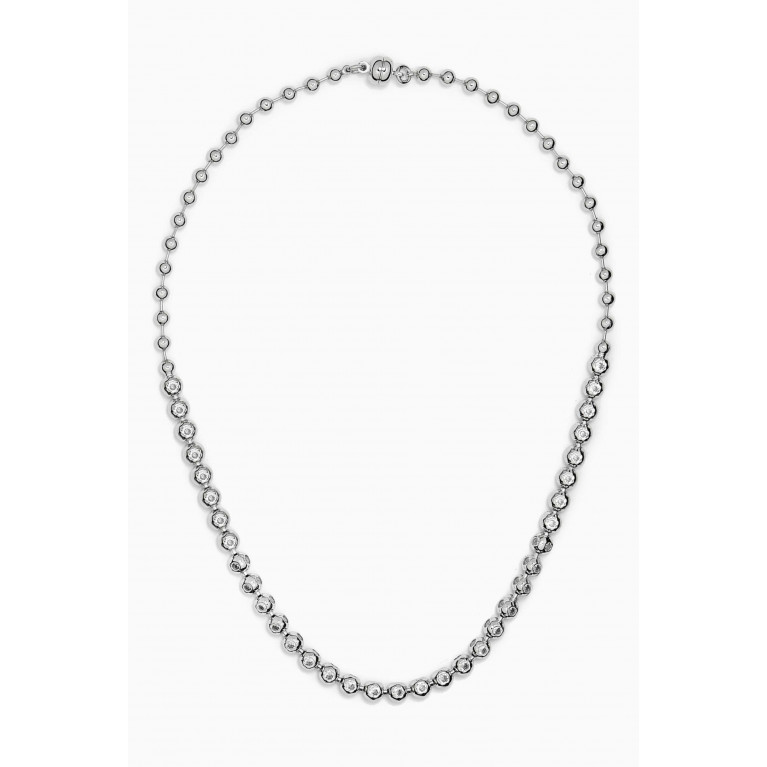 Luv Aj - Pave Ball Chain Necklace in Silver-plated Brass